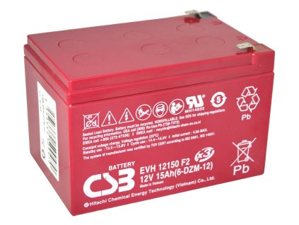 CSB Pb záložní akumulátor VRLA AGM 12V/15Ah 6-DZM-12 (EVH12150)