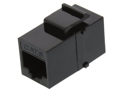 XtendLan Keystone/spojka, RJ45, CAT6, UTP, černý, instalace kabeláže bez narážení kabelů