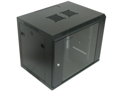 XtendLan 9U/600x450, na zeď, jednodílný, rozložený, skleněné dveře