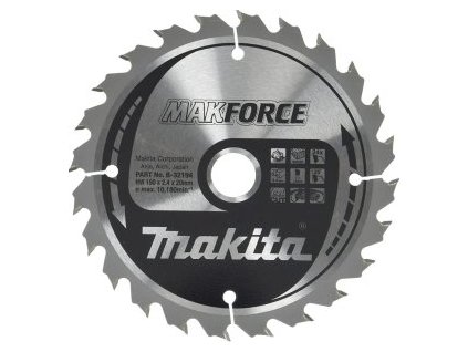 kotouč pilový dřevo MAKFORCE 150x2.4x20mm 24Z = old B-08280
