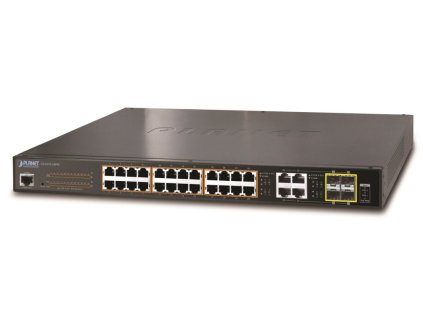Planet GS-4210-24P4C L2 switch, 28x1Gb, 4x1Gb SFP, 24x PoE 802.3at 220W