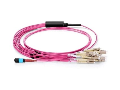 XtendLan FO breakout MPO(f)-LC 12x, 2m, OM4, kabel kulatý 3mm, broušení PC
