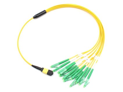 XtendLan FO breakout MPO(m)-LC 12x, 2m, OS1, kabel kulatý 3mm, broušení APC
