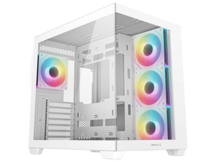DEEPCOOL skříň CG530 4F ATX / 4x120mm ARGB fans / USB 3.0 / USB-C/ panoramatická / bílá