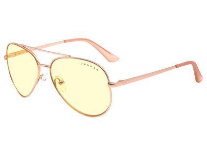 GUNNAR kancelářske/herní brýle MAVERICK ROSE GOLD * jantárová skla * BLF 65 *  GUNNAR focus