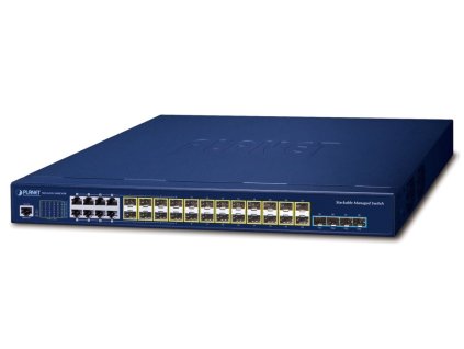 Planet SGS-6310-16S8C4XR L3 switch, 8x1Gb, 24x1Gb SFP, 4x10Gb SFP+, HW/IP stack, 2x power-in, VSF/Cluster