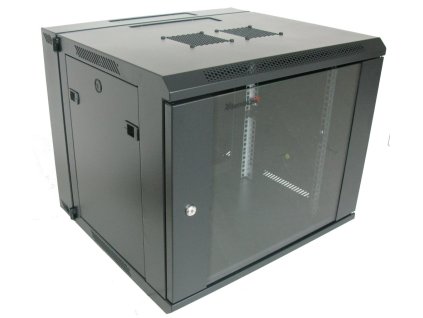 XtendLan 9U/600x550, na zeď, dvoudílný, skleněné dveře