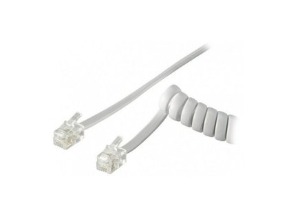 XtendLan Kabel telefonní 4 žíly, bílý, kroucený, 4m,konektory 4p4c