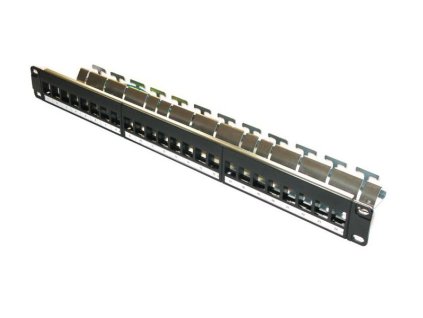 XtendLan Patch panel 19", 24 portů, neosazený, Cat5e/6/6A/7, vyvazovák