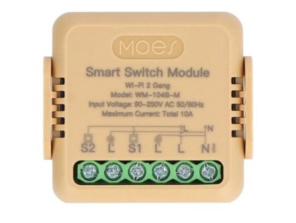 WM-104B-M-MS - 2 kanálový Smart WiFi spínač elektrických spotřebičů; 10A