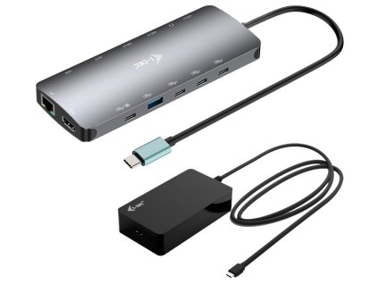 i-tec dokovací stanice USB-C Metal Nano 3x Display Dock, 2x HDMI 1x USB-C video, PD 140W + nabíječka 140 W