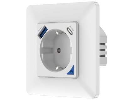 IMMAX NEO SMART chytrá vnitřní zásuvka bez kolíku (typ F)/ 16A/ 1x USB/ 1x USB-C/ PD 20W/ Zigbee/ LIDL/ TUYA