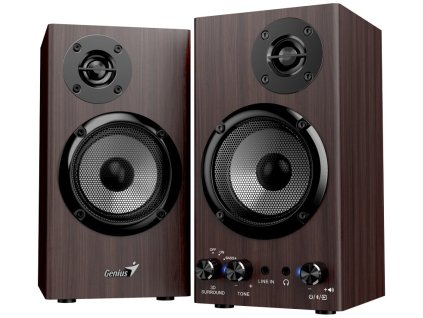 GENIUS repro SP-HF520BT Dark Brown/ 2.0/ Bluetooth 5.3/ 20W/ Dřevěné/ tmavě hnědé