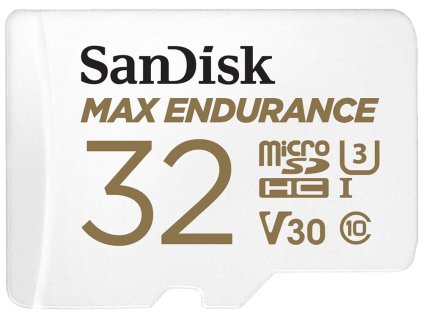 SanDisk MAX ENDURANCE microSDHC 32GB / C10, U3, V30 / 15,000 Hours / + SD Adaptér