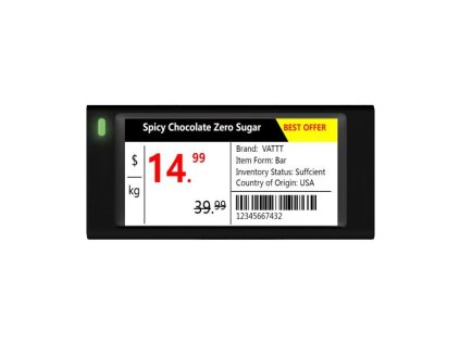Dahua ESL-E4029A-BN elektronický štítek/ 2,9" 296x128/ 90 x 41 x 12,1mm/ 4 barvy/ NFC/ černý