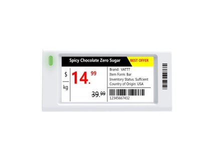 Dahua ESL-E4021A-N elektronický štítek/ 2,13" 250x122/ 70 × 34,5 × 12,1mm/ 4 barvy/ NFC