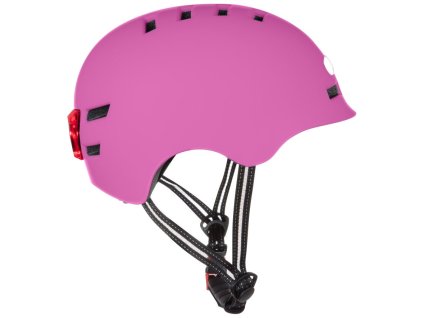 BLUETOUCH bezpečnostní helma s LED/ velikost L/ růžová