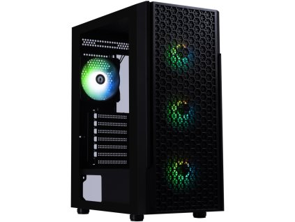 BitFenix skříň Proton / ATX / 4x120 mms FRGB fan / 2xUSB 3.0 / 2xUSB 2.0 / tvrzené sklo / černá
