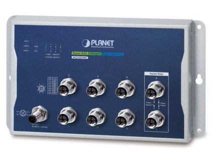 Planet WGS-5225-8MT plochý L3 switch, 8x1Gb M12, 9-48VDC, -40~75°C, IP40, fanless