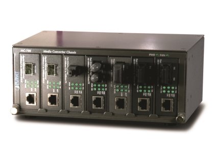 Planet MC-700, šasi 7 slotů pro media konvertory, 10"/2U, interní napájení 40W