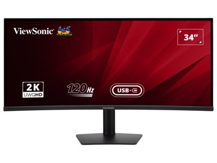 ViewSonic VA3420C '34" 21:9, 3440 x 1440, SuperClear® VA zakřivený monitor, 120Hz, 2 HDMI, DP, USB, USB-C 96W, speakers,