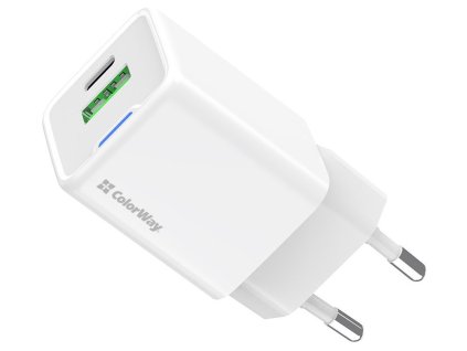 COLORWAY 1x USB-C/ síťová nabíječka/ GaN/ PD/ PPS/ QC/ 30W/ Bílá