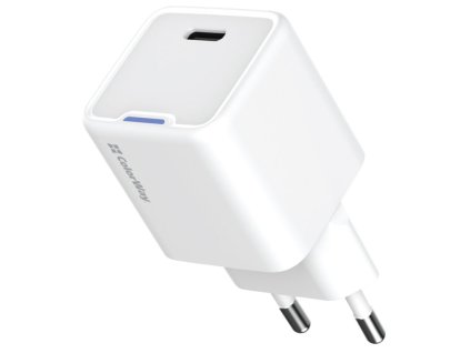 COLORWAY 1x USB-C/ síťová nabíječka/ GaN/ PD/ PPS/ 30W/ Bílá