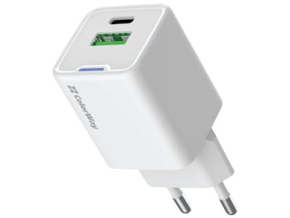 COLORWAY 1x USB-C/ síťová nabíječka/ GaN/ PD/ PPS/ QC/ 35W/ Bílá