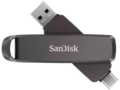 SanDisk Extreme PRO Dual Drive 256GB / USB Type-C + USB Type-A / USB 3.2 Gen 1 / kov / černá
