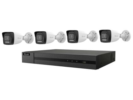 HiLook Powered by HIKVISION/ Smart Hybrid Light KIT/ 1x NVR-104MH-C/4P(D)/ 4x IPC-B140HA-LU