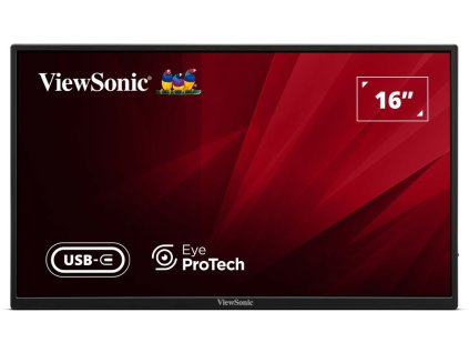 ViewSonic VA1650 16" 16:9  1920 x 1080 SuperClear® IPS přenosný monitor, HDMI,2 USB type C, ochranný obal