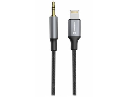 Swissten audio adaptértextile lightning (samec) / 3,5 mm jack (samec) 1,5 m černý (nahrazuje 73501213)