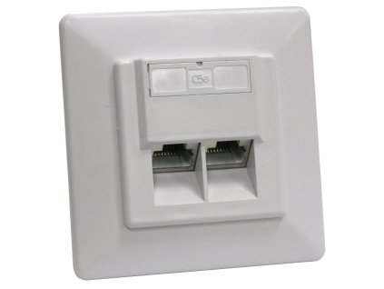 XtendLan Zásuvka 2xRJ45 C5E stíněná, pod omítku, šikmý vývod, narážecí dual
