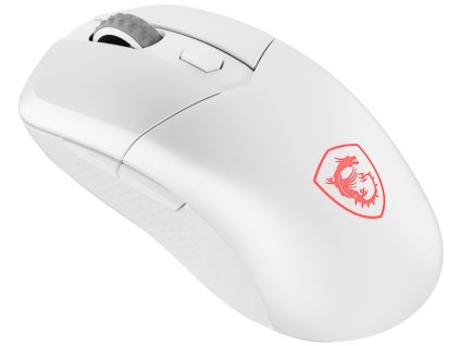 MSI herní myš VERSA 300 Wireless White/ bezdrátová/ 8.000 dpi/ 2,4GHz/ BT5.3/ USB/ RGB podsvícení/ 6 tlačítek/ bílá