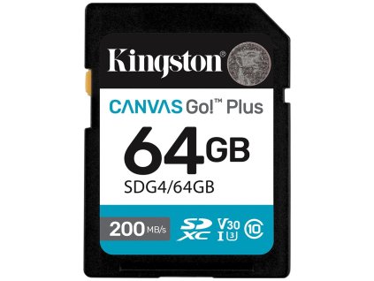 KINGSTON Canvas Go Plus Gen4 64GB SDXC / C10 / UHS-I U3 V30 / up to  200MB/s