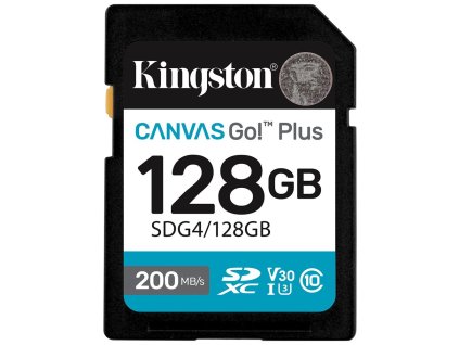 KINGSTON Canvas Go Plus Gen4 128GB SDXC / C10 / UHS-I U3 V30 / up to  200MB/s