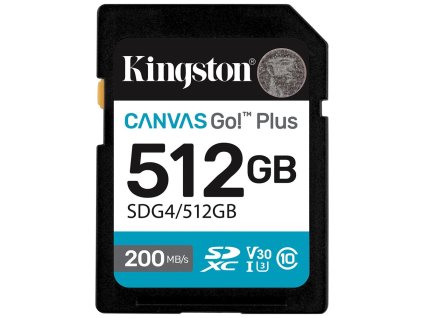 KINGSTON Canvas Go Plus Gen4 512GB SDXC / C10 / UHS-I U3 V30 / up to  200MB/s