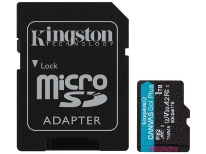 KINGSTON Canvas Go Plus Gen4 1TB microSDXC / C10 / UHS-I U3 V30 / up to  200MB/s / vč. adaptéru