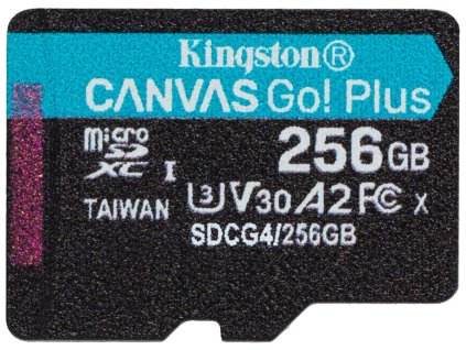 KINGSTON Canvas Go Plus Gen4 256GB microSDXC / C10 / UHS-I U3 V30 / up to  200MB/s / bez adaptéru