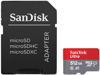 SanDisk Ultra microSDXC 512GB / A1 Class 10 UHS-I / up to 150MB/s / + SD adaptér