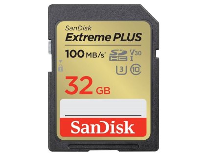 SanDisk Extreme PLUS 32GB SDHC / UHS-I, Class 10, U3, V30 /  up to 100MB/s & 60MB/s Read/Write / + 2 years RescuePRO
