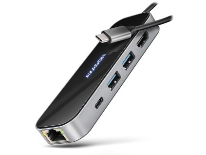 AXAGON multi 6in1 USB-C hub / HMC-6GLN / USB 3.2 Gen1 / PD 100W / 1x USB-C / 2x USB-A / HDMI / RJ-45 / 20cm