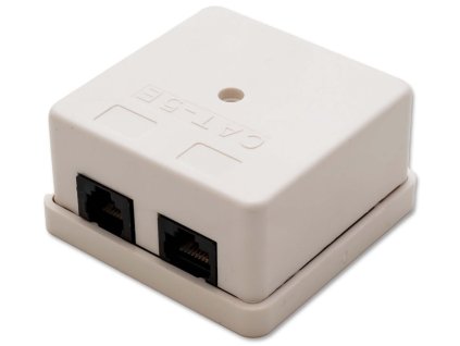 XtendLan Zásuvka 1xRJ12, 1xRJ45 (telefon + LAN) nestíněná, na zeď, spodní vývod, narážecí