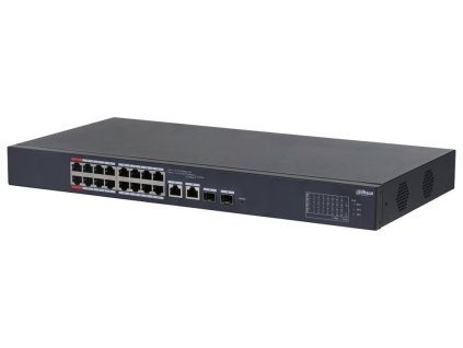 Dahua PoE switch 16x 100Mb + 2x SFP 1Gb, PoE 802.3af/at/bt/Hi-PoE 190W, cloud správa