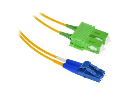 XtendLan FO patch LC-SC/APC 1m 9/125, duplex, ultraflexibilní G.657.A1, LS0H, průměr 2mm, krátký vývod