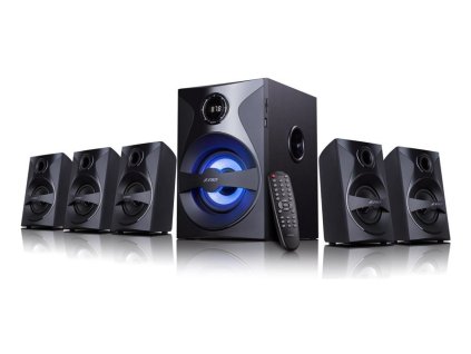 POŠKOZENÝ OBAL - FENDA F&D repro F3800X/ 5.1/ 80W/ černé/ FM rádio/ USB/SD přehrávání/ dálkové ovládání