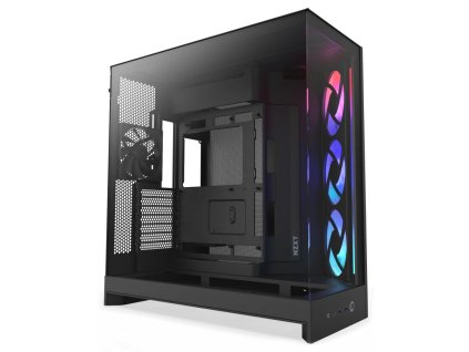NZXT skříň H9 Flow ARGB dvoukomorová ATX / 3xRGB 140 mm / 1x 120mm fan / prosklená / černá