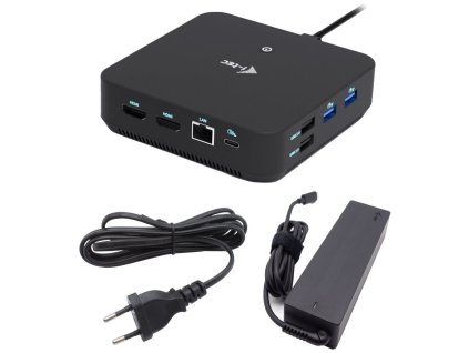 i-tec dokovací stanice USB-C DP Dual HDMI Docking Station, Power Delivery 100W + univerzální nabíječka 100W