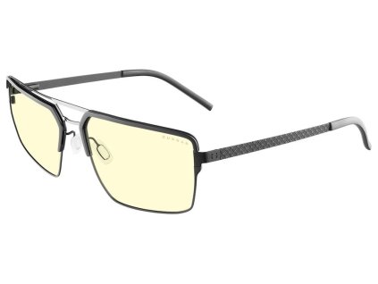 GUNNAR kancelářske/herní brýle  PINNACLES ONYX-SILVER jantarová skla BLF 65 GUNNAR focus