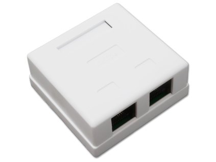 XtendLan Zásuvka 2x RJ-45 nestíněná, na zeď, spodní vývod, narážecí